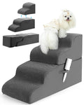 Dog Stairs，4-Tiers Steps Ramp High Bed and Couch Dog Ramp with Stable Non-Slip Fabric Cover Pet Stairs for Small Dogs and Cats or Pets JointsGPT GEN WRL-1 BJQ