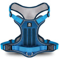 Dog Harness for Medium Dogs No Pull; Reflective Dog Vest HarnessAdjustable Pet Harness with 2 Leash Clips No Choke Dog Vest with Molle & Loop Panels Dog Harness with Easy Control Handle Blue L