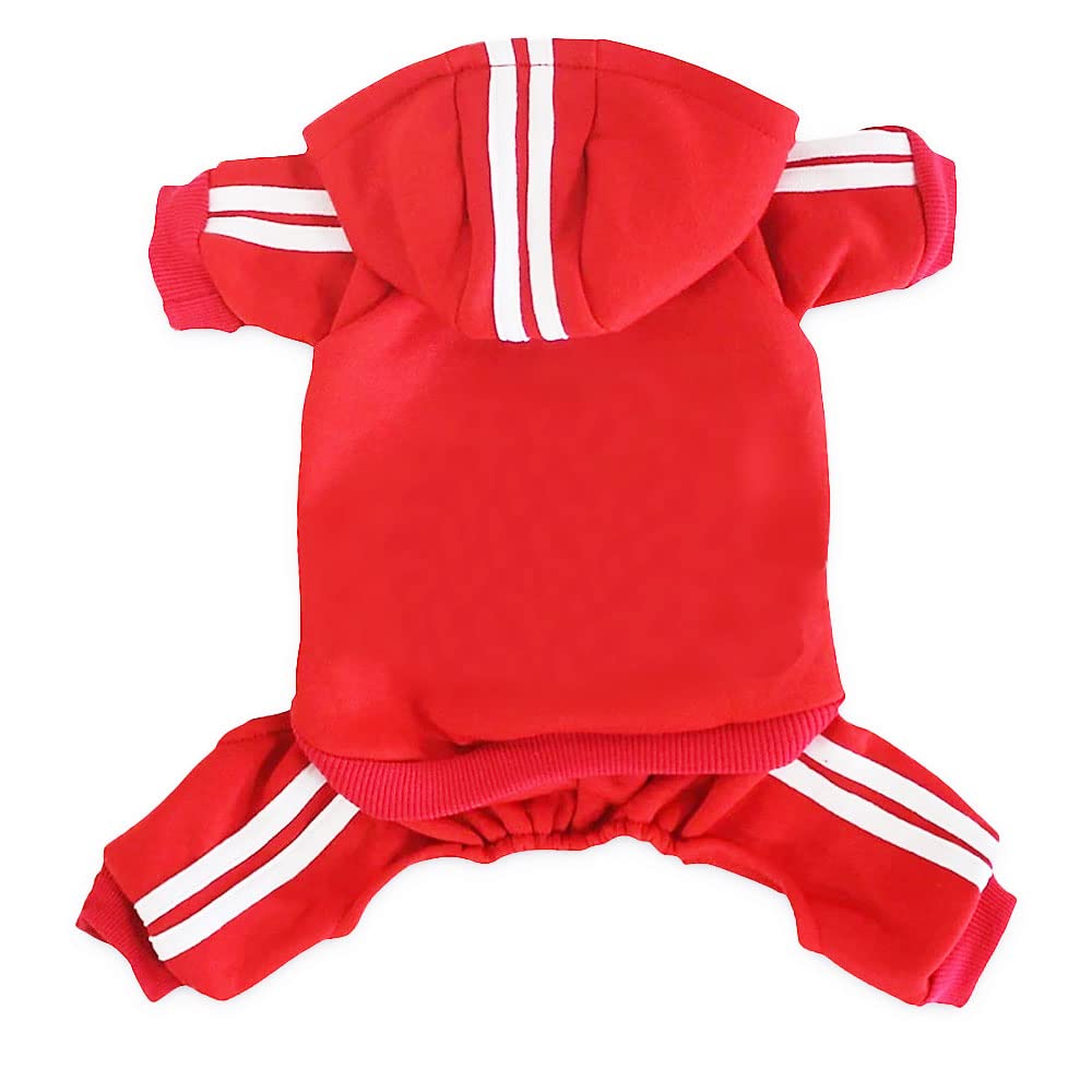 MeowWow Small Puppy Dog Hoodie Dog Clothes Sweater 4 Legs Dog Jumpsuit Fleece Sweatshirt Dog Outfit Girl Dog Winter Clothes Cotton Puppy Hoodies for Small Medium Dogs Cats Apparel