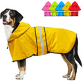 Dolitego Dog Raincoat - Reflective Dog Rain Coat Waterproof Dog Jacket Adjustable Dog Rain Jacket with Hoodie Lightweight Dog Poncho Slicker for Small Medium Large Dogs (Yellow XX-Large)