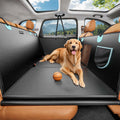 Tapizado Back Seat Extender for Dogs with PU Leather Detachable Hard Bottom Car Seat Cover for Dogs Holds 400lbs Large Space Backseat Extender for Dogs Dog Hammock for Truck with Mesh Window