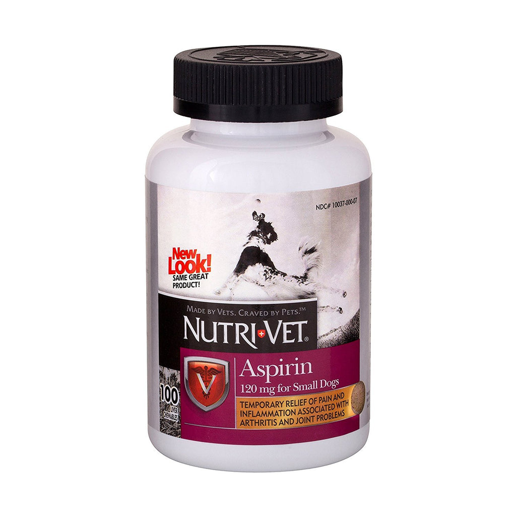 Nutri-Vet Aspirin for Dogs | Dogs Under 50lbs | 120 mg | 100 Count (Pack of 1)