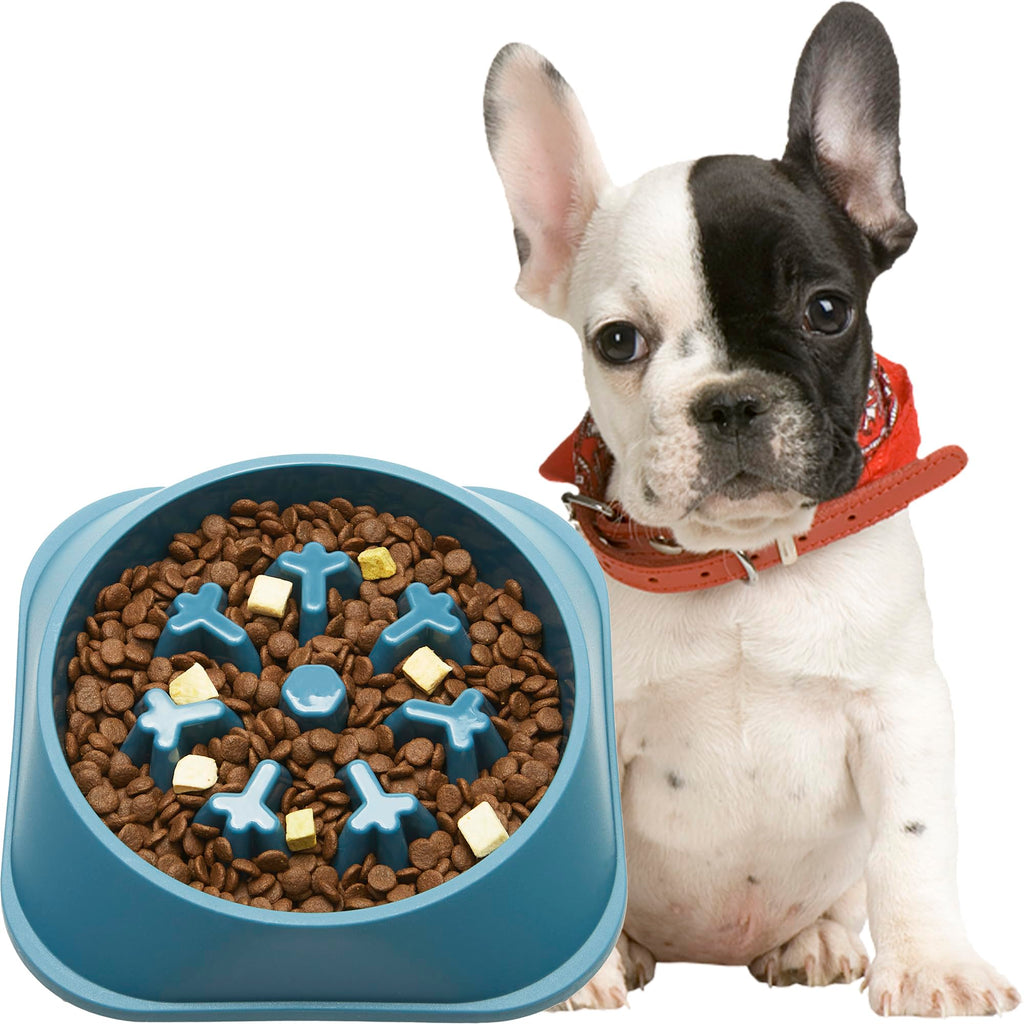 Gefryco Slow Feeder Dog Bowls Anti Gulping - Healthy Slow Eating Dog Bowl Bloat Stop - Adult Puppy Slow Food Feeding Bowl - Dog Puzzle Maze Bowls That Slow Down Eating for Small Medium Size Dogs