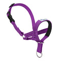 Pawaboo Dog Muzzle Head Halter Collar for Dog Pet Dog Nylon Reflective Adjustable Loop Anti-Biting Barking Control Easy Fit Dog Stops Dog Pulling Head Leash Small Size Purple