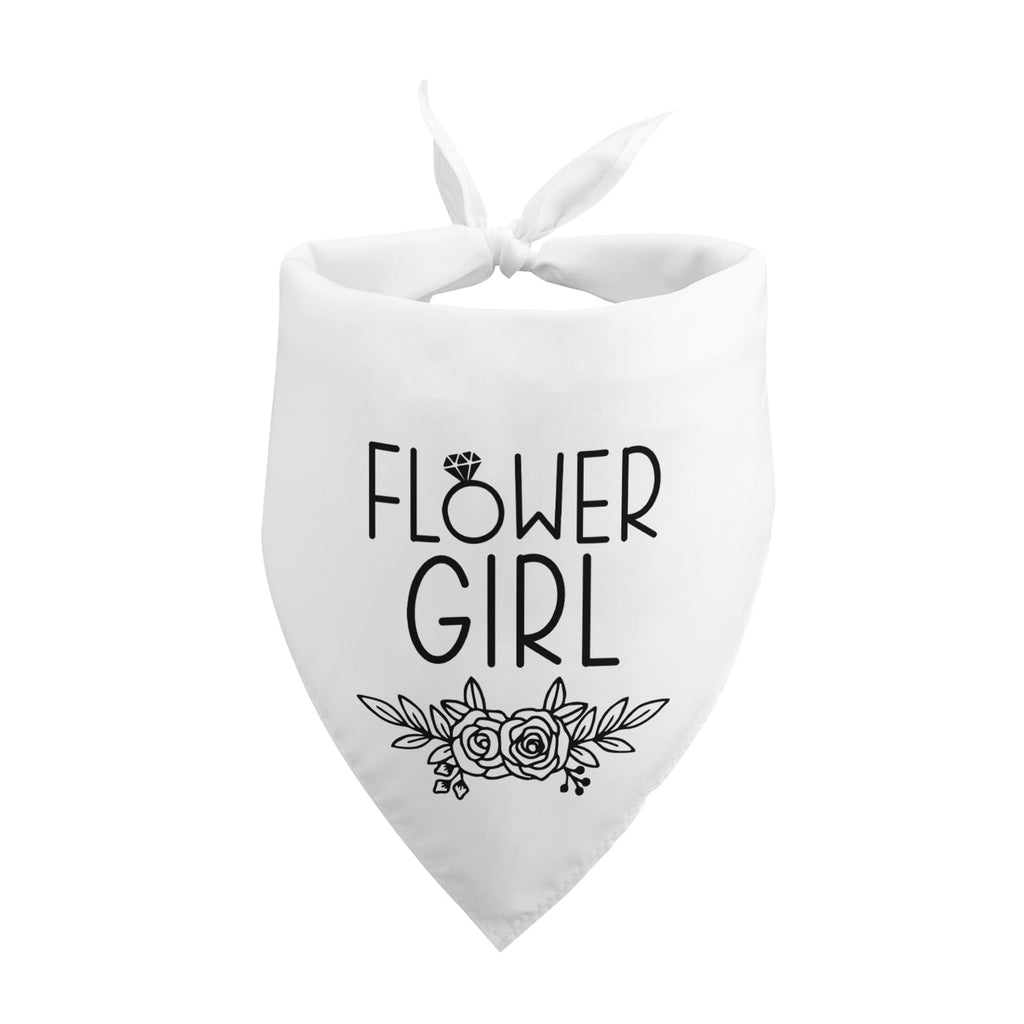 Dog Wedding Bandana Flower Girl Wedding Dog Bandana White Dog Bandana Bridal Party Wedding Engagement Announcement Photo Prop Pet Accessories for Dog Lovers Owner Gift