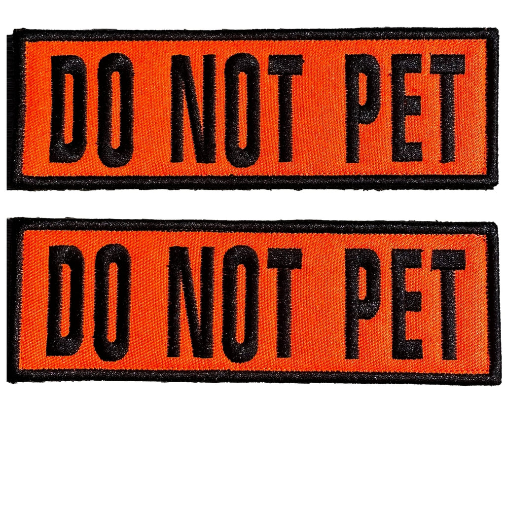 Service Dog Collar Vest Patches - 2 X 6 Inch Embroidered - Hook & Loop - Service Dog Patch - in Training Dog Patch - Do Not Pet Patch - SAR ESA K9 Emotional Support Dog Vest Or Therapy Dogs