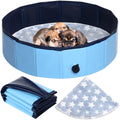Mindsoft Whelping Pen for Dogs Whelping Box for Dogs Whelping Pool Whelping Box for Dog Puppies Portable Whelping Box for Small Dogs with Reusable Pee Pad Whelping Pads Washable (Blue32 x 12 Inch)