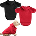 Shinylin 2 Pcs Winter Spring Valentines Day Small Dog Sweater Warm Soft Polyester Dog Hoodie Pet Clothes Puppy Sweatshirt with Hoods and Pockets for Winter Spring Dogs and Cats Red and Black