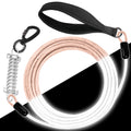 Reflective Dog Leash Chew Proof: 10 ft Heavy Duty Dog Lead for Small Large Dogs - Waterproof Pet Long Chain Leashes with Swivel Lockable Hook and Shock Absorbing Spring for Outdoor Training Walking