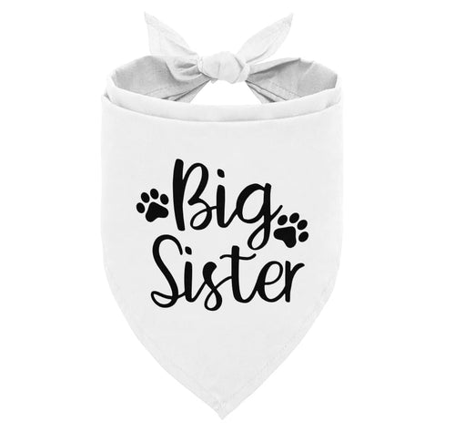 Big Sister Dog Bandana Dog Pregnancy Announcement Dog Scarf Big Sister Announcement White Dog Bandana Dog Bandana for Small Medium Large Dogs Gift for Dog Lover (A11)