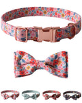 Petank Bowtie Dog Collar Dog Bows Cotton Dog Collar for Small Medium Large Dogs Girl Dog Collars Boy Dog Collar Dog Bow Tie Puppy Collar Pink Dog Collar Metal Buckle (Large Pink)