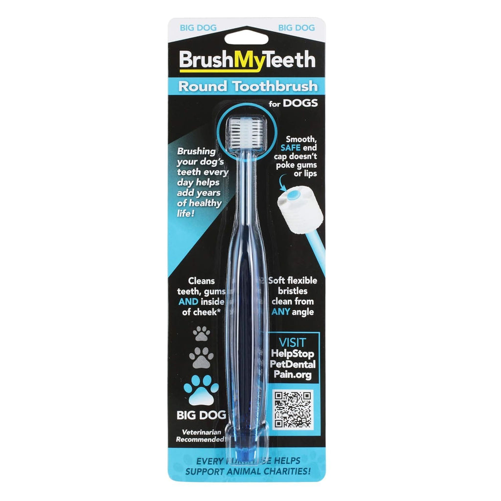 Brush My Teeth Big Dog Toothbrush Rounded Brush Head with Soft Flexible Bristles for Safe and Gentle Brushing for Dogs Any Large Breed or Puppy Daily Brushing Adds Years of Healthy Life