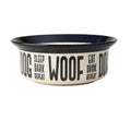 PetRageous 17001 Eat Drink Repeat Two-Tone Stoneware Dishwasher Safe Dog Bowl 4-Cup 8.18-Inch Diameter 3-Inch Tall for Medium and Large Dogs and Cats Off-White (Pack of 1)