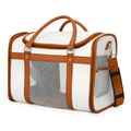 Latest Style，Cat Carrier Dog Carrier Pet Carriers for Medium Small Cats Dogs Puppies up to 15 Lbs Soft Sided Cat Carrier with Solid Outer Frame Design Adjustable Shoulder Strap Ivory White