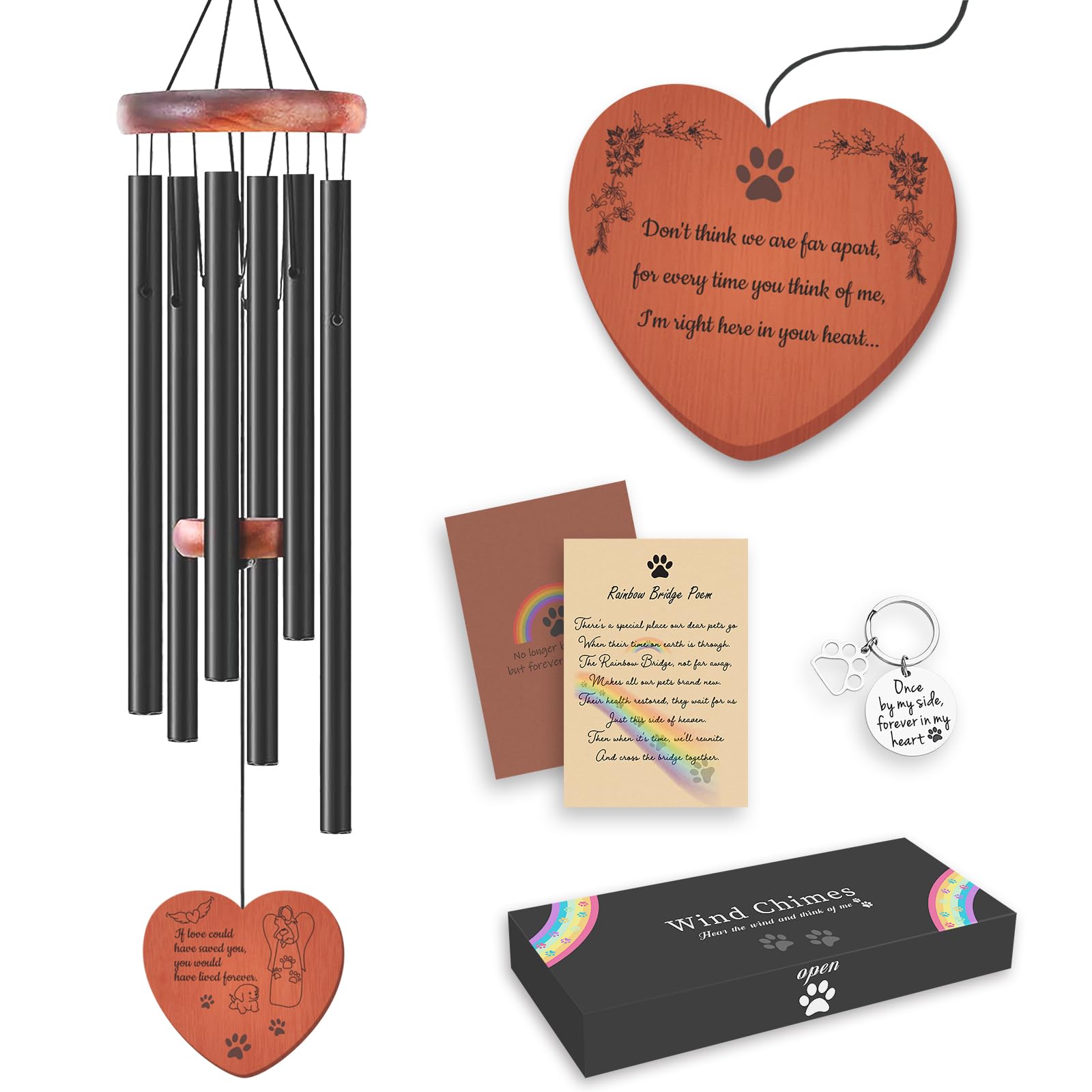 FourAngels Dog Memorial Gifts 32 Dog Memorial Wind Chimes Loss of Dog Sympathy Gifts Dog Memorial Gifts for Loss of Dog Pet Remembrance Gift