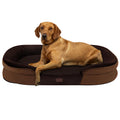 Dwanton Orthopedic Dog Bed for Extra Large Dogs Waterproof Dog Sofa with Egg Foam Support Washable Pet Bed with Four Sided Bolster Cushion with Removable Cover & Non-Slip Bottom 45 Inches Brown