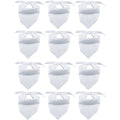 12 Pieces Sublimation Pet Bandanas White Heat Transfer Triangle Dog Scarf Blank Big Washable DIY Polyester Dog Bibs Kerchief Apparel Accessories for Dogs Puppy Cats (White-12Pack)