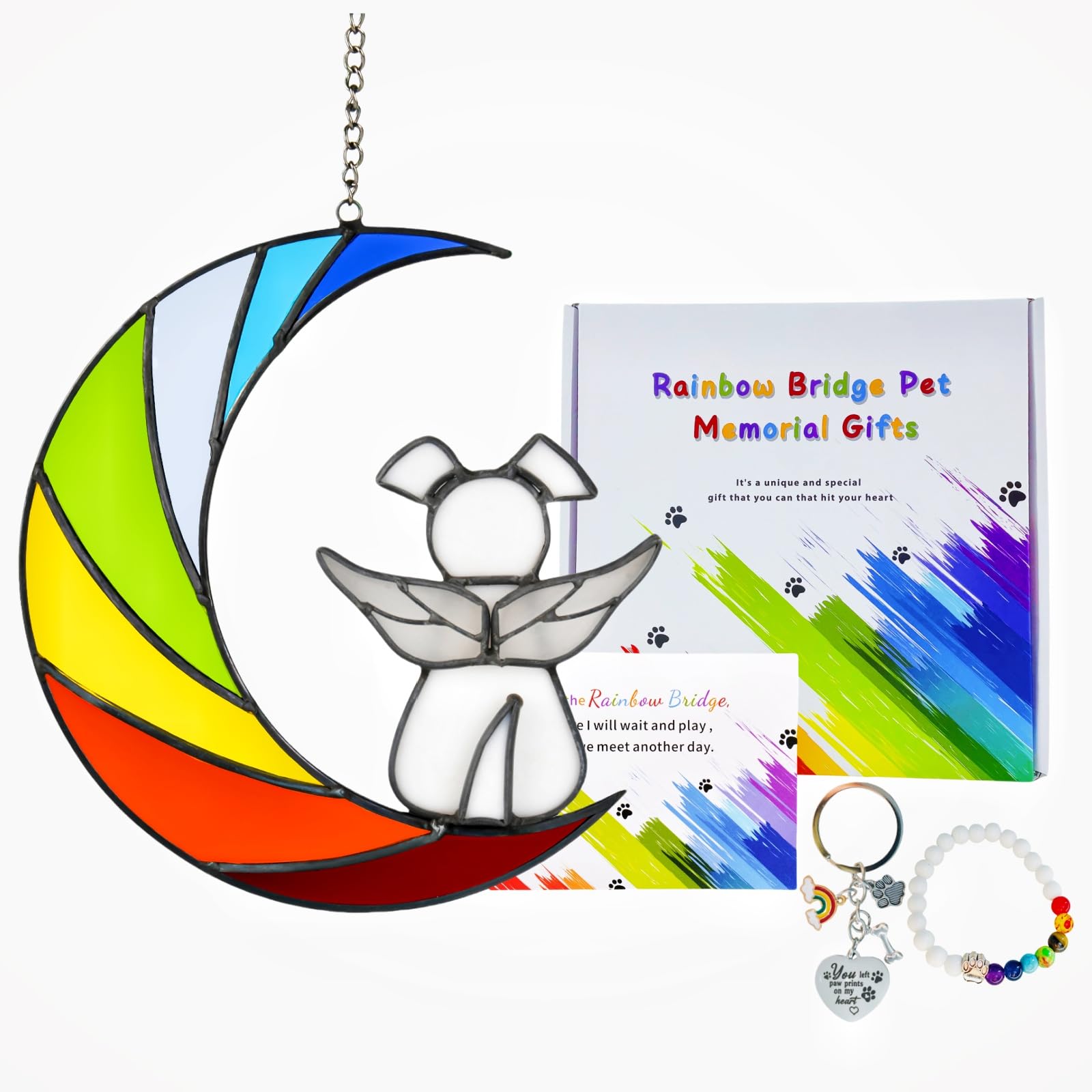 Stained Glass Dog Memorial Gifts for Loss of Dog Rainbow Bridge Dog Memorial Gifts for Dogs Pet Memorial Loss Sympathy Gift Loss of Dog Sympahty Gift Dog Bereavement Gift Dog Passing Away Gift