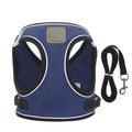 Puppy Harness and Leash Set Escape Proof Dog Cat Vest Harness for Cats Small Medium Dogs Adjustable Reflective Step in HarnessSoft Mesh Comfort Fit No Pull No Choke (Small(11.8"-13.3") Dark Blue)