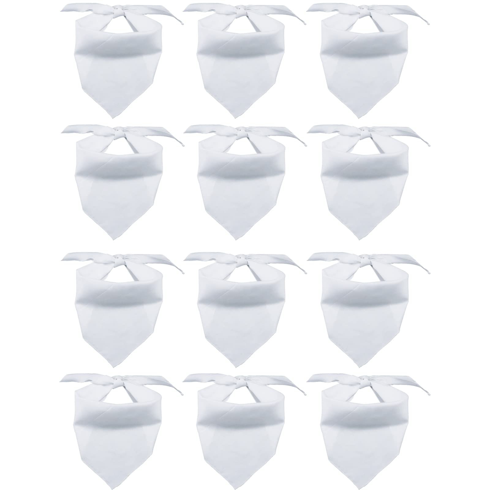 12 Pieces Sublimation Pet Bandanas White Heat Transfer Triangle Dog Scarf Blank Big Washable DIY Polyester Dog Bibs Kerchief Apparel Accessories for Dogs Puppy Cats (White-12Pack)