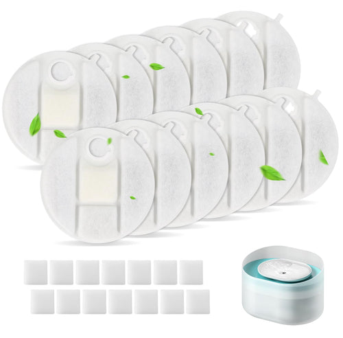 12 Pack Replacement Filters Compatible with Petlibro Capsule Dog Fountain PLWF008 6 Months Set of Filter Accessories Supply for Dog Water Fountain Dispensers