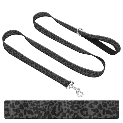 BSDUUIF Dog Leash for Large Medium and Small Dogs Cute Polyester 6 Foot Dog Training Leash Walking Lead for Dogs Black Leopard