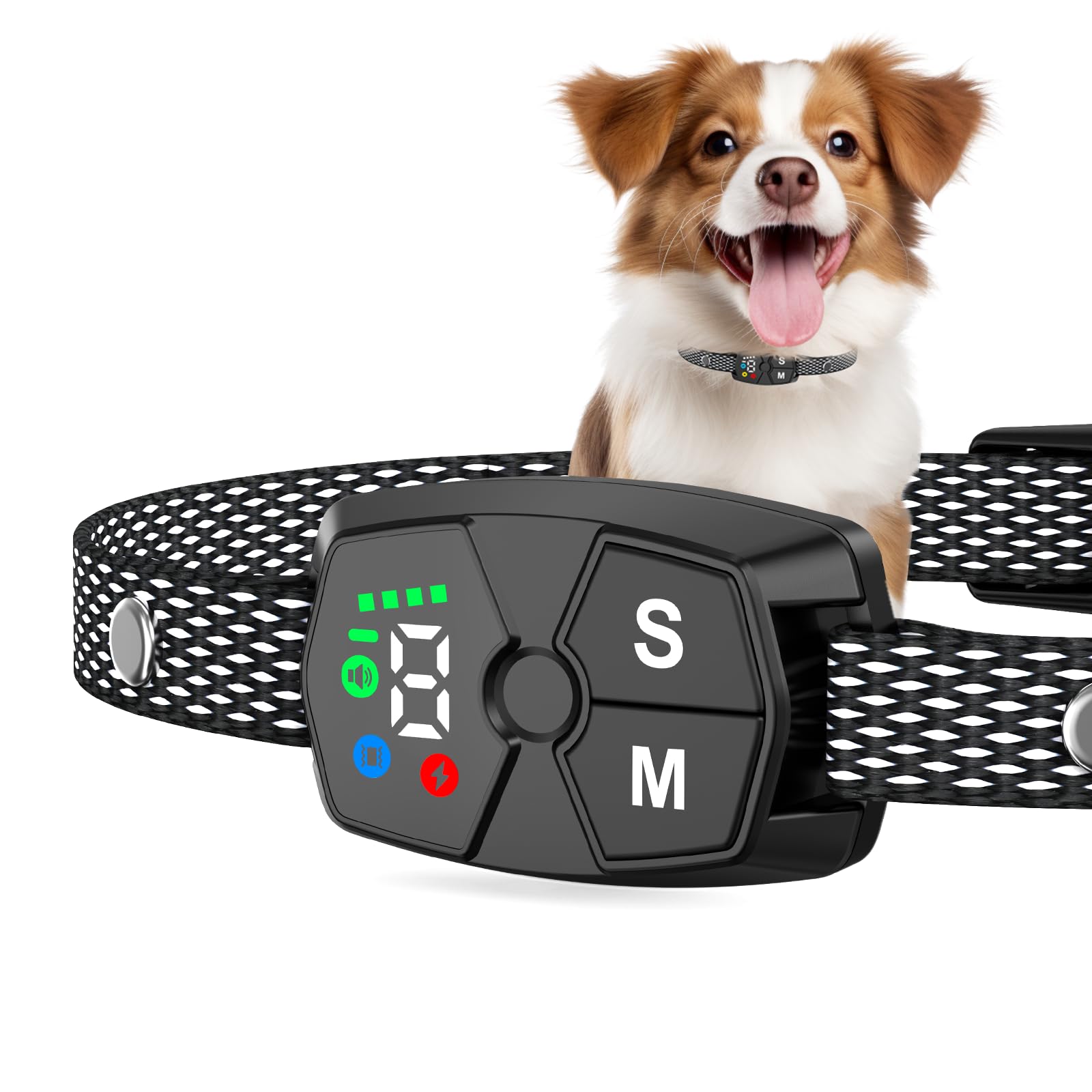 GLYLF Dog Bark Collar Smart Collars，Smart Barking Collars Rechargeable Bark Training Collar with 4 Adjustable Sensitivity Beep Shock Collar for Large Dogs Medium Dogs Small Dogs - Black