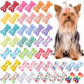 50 Pieces Bone Shaped Hair Clips Multicolor Small Barrettes Dog Cat Puppy Accessories 25 Vivid Styles