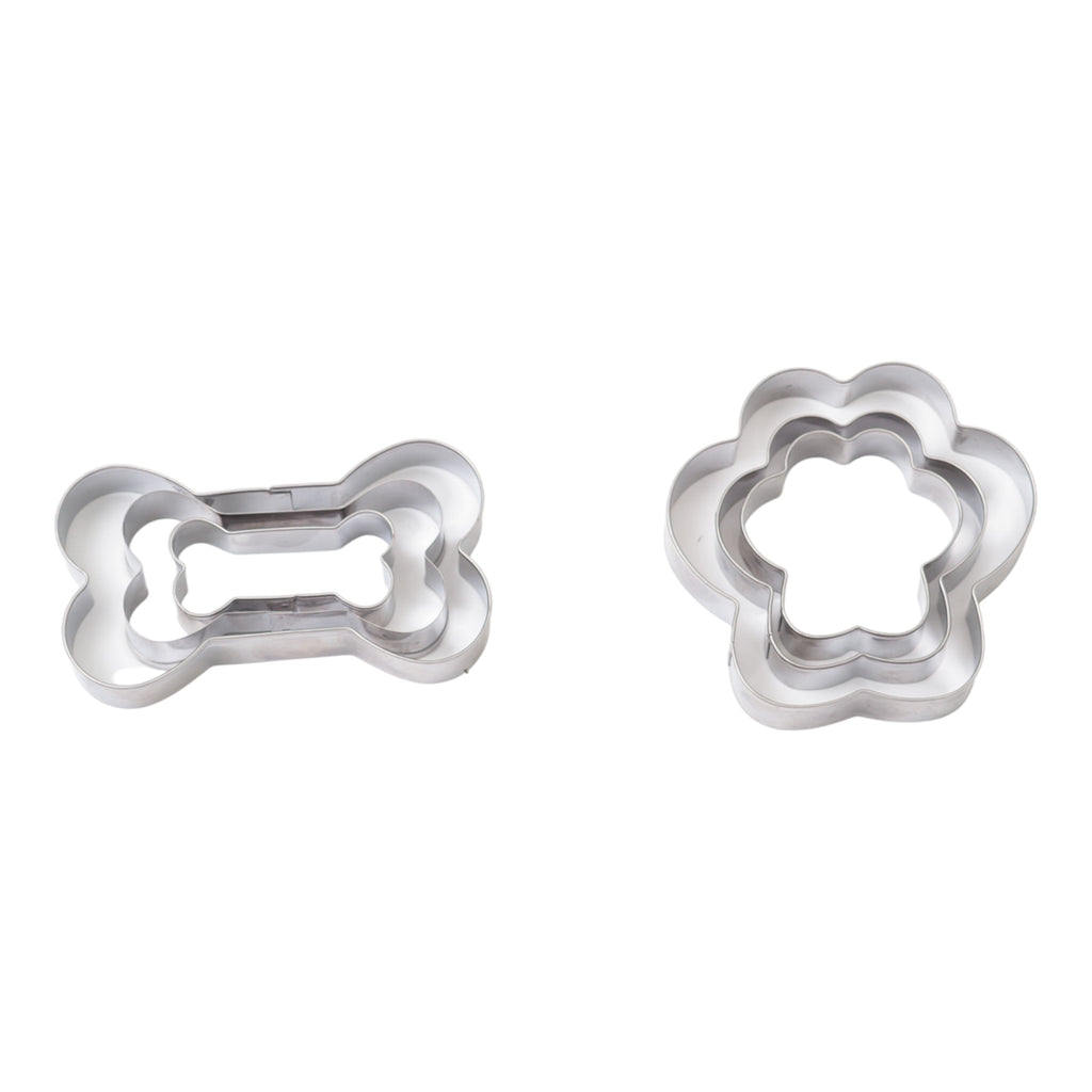 Country Living 6-Piece Stainless Steel Cookie Cutter Set (3 Paw-Shaped, 3 Bone-Shaped)