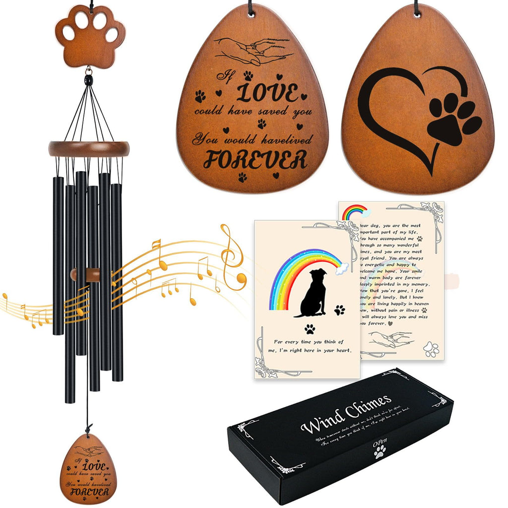 MRSOHRET Dog Memorial Gifts for Loss of Dog Loss of Dog Sympathy Gift 32" Dog Memorial Wind Chimes Pet Memorial Gifts for Dogs Dog Remembrance Gift (Love)