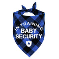 Ptzizi Funny Blue Plaid Cotton Baby Security in Training Triangle Dog Bandana Gender Reveal Photo Prop Pet Scarf Decorations Accessories Pet Scarves Dog Lovers Owner Gift