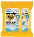 Petkin Dog Sunscreen Sunwipes (2-Pack) - Sunscreen for Dogs SPF 15 - Simply Wipe on Anytime for Instant Sun Protection - Includes 20 Jumbo Size Wipes Vanilla Coconut Scent - Ideal for Home or Travel