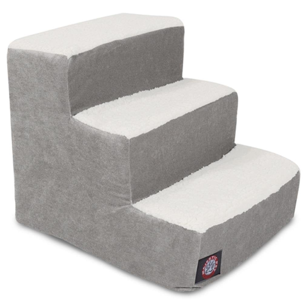 Majestic Pet Portable Pet Stairs Soft Sherpa Steps Foam Feeling Steps for Dogs & Cats Dog & Cat Ramp Perfect for Bed & Sofa Indoor Only Max Weight: up to 250 Lbs 3 Step Villa Vintage