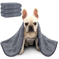 Glittme 3Pcs Dog Towel Soft and Absorbent Dog Towels for Drying Dogs Medium Quick Drying Dog Towels for Dog Puppy Microfiber Towel Dog Bath Supplies 35 "x20 Grey