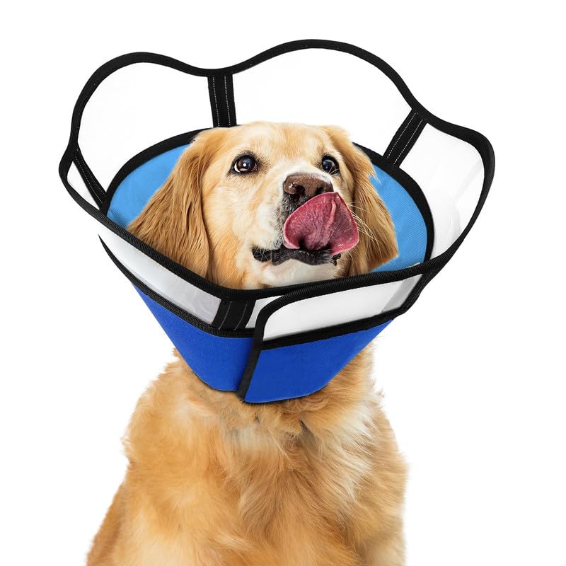 Marnonsis Dog Cones for Large Dogs Soft Dog Cone Collar for Medium Dogs Comfortable Dog Cone Alternative to Stop Licking Adjustable Large Dog Cone for Dog After Surgey