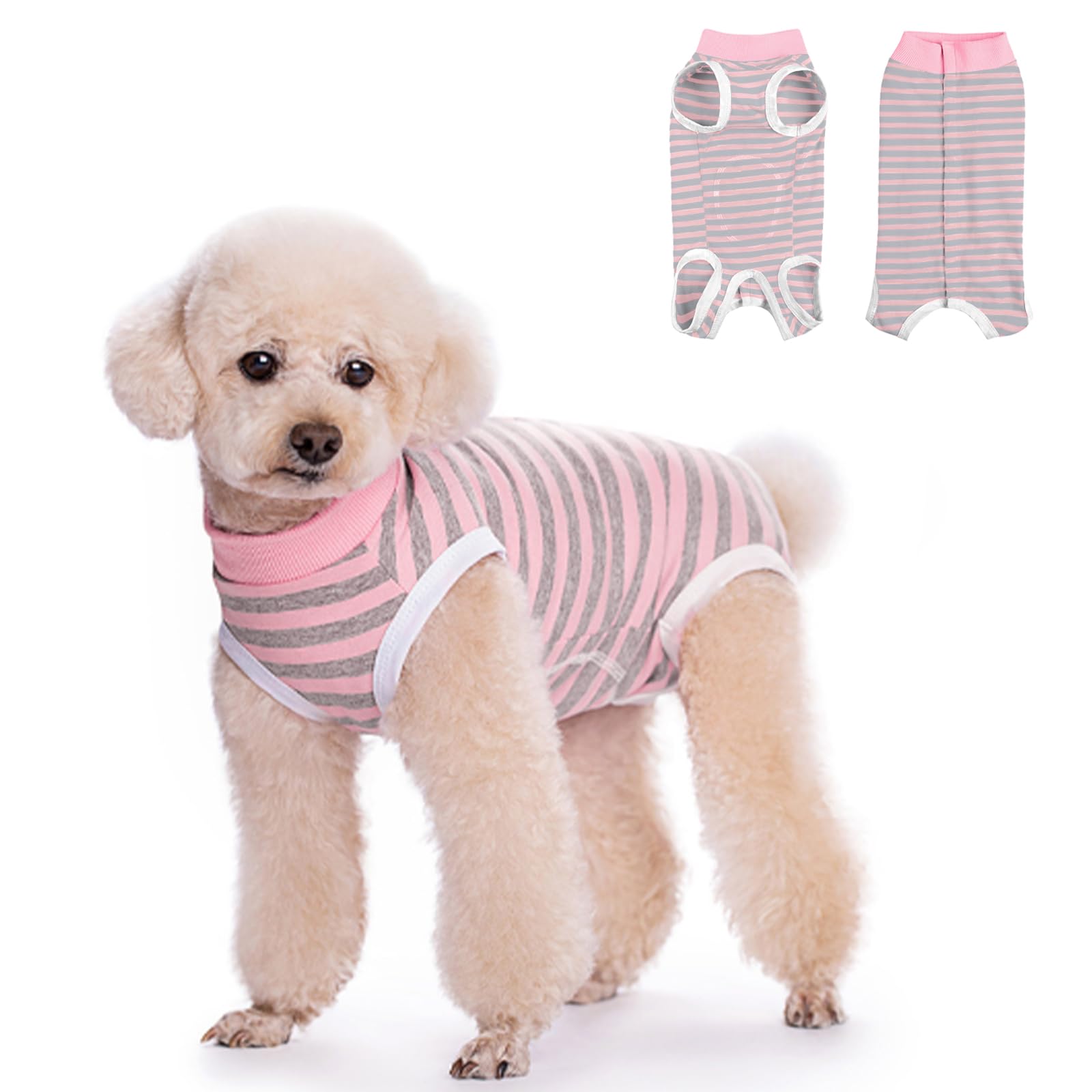 FEimaX Dog Surgery Recovery Suit Female and Male Spay with Pee Hole Pet Body Suits for Puppy After Spayed Neuter Surgical Onesie for Small and Medium Dogs Cats Alternative Bandages E-Collar & Cone