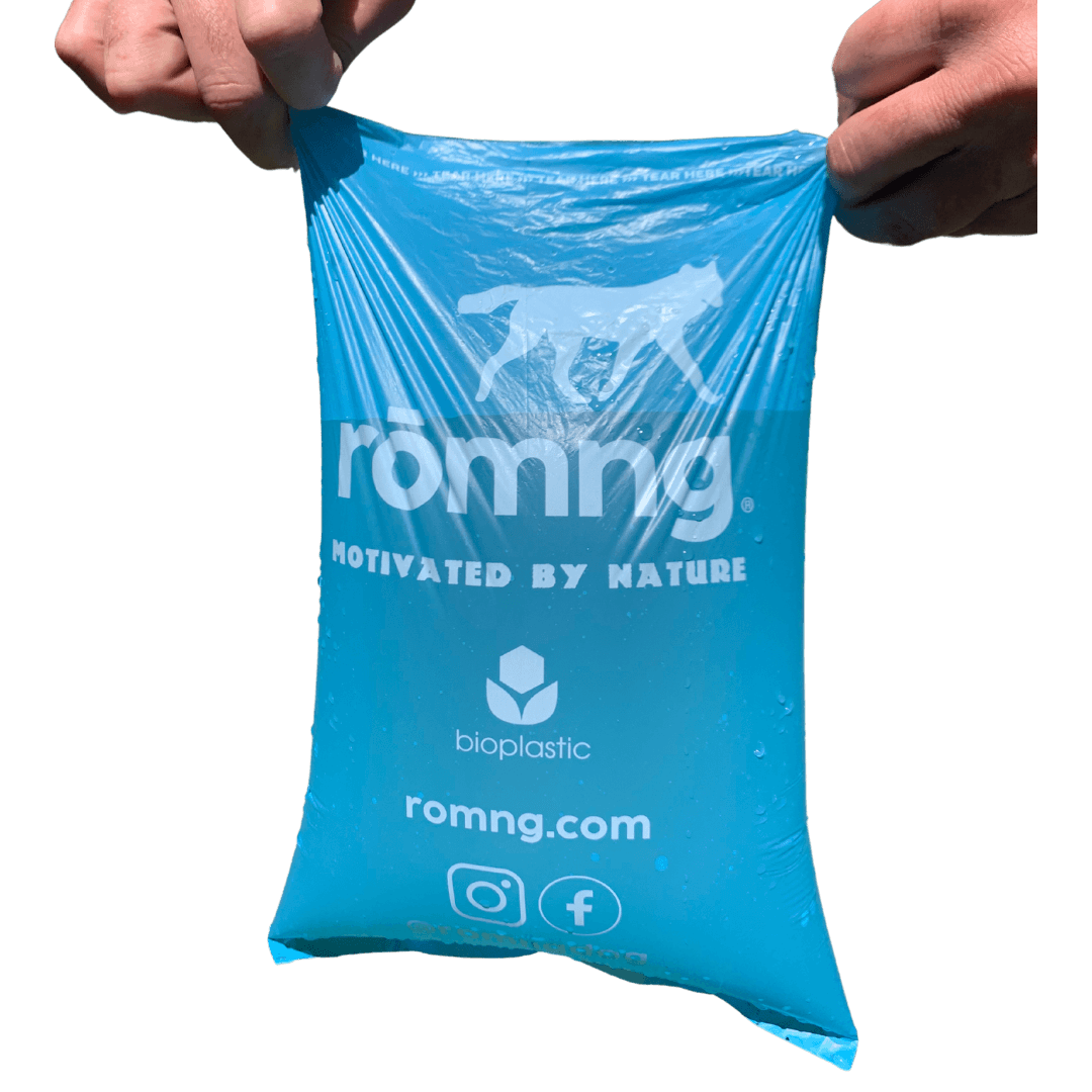bio-based dog poop bags + bamboo dispenser