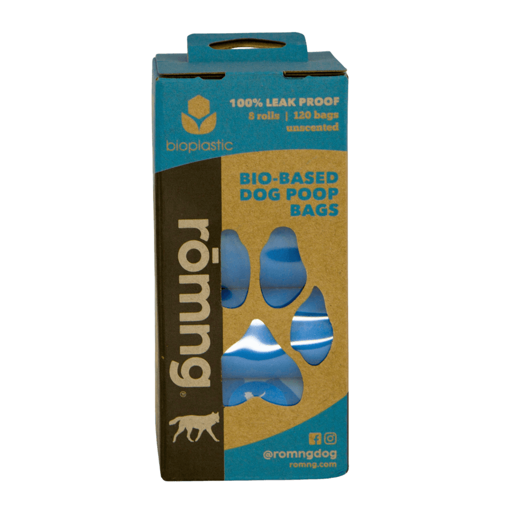 bio-based dog poop bags + bamboo dispenser